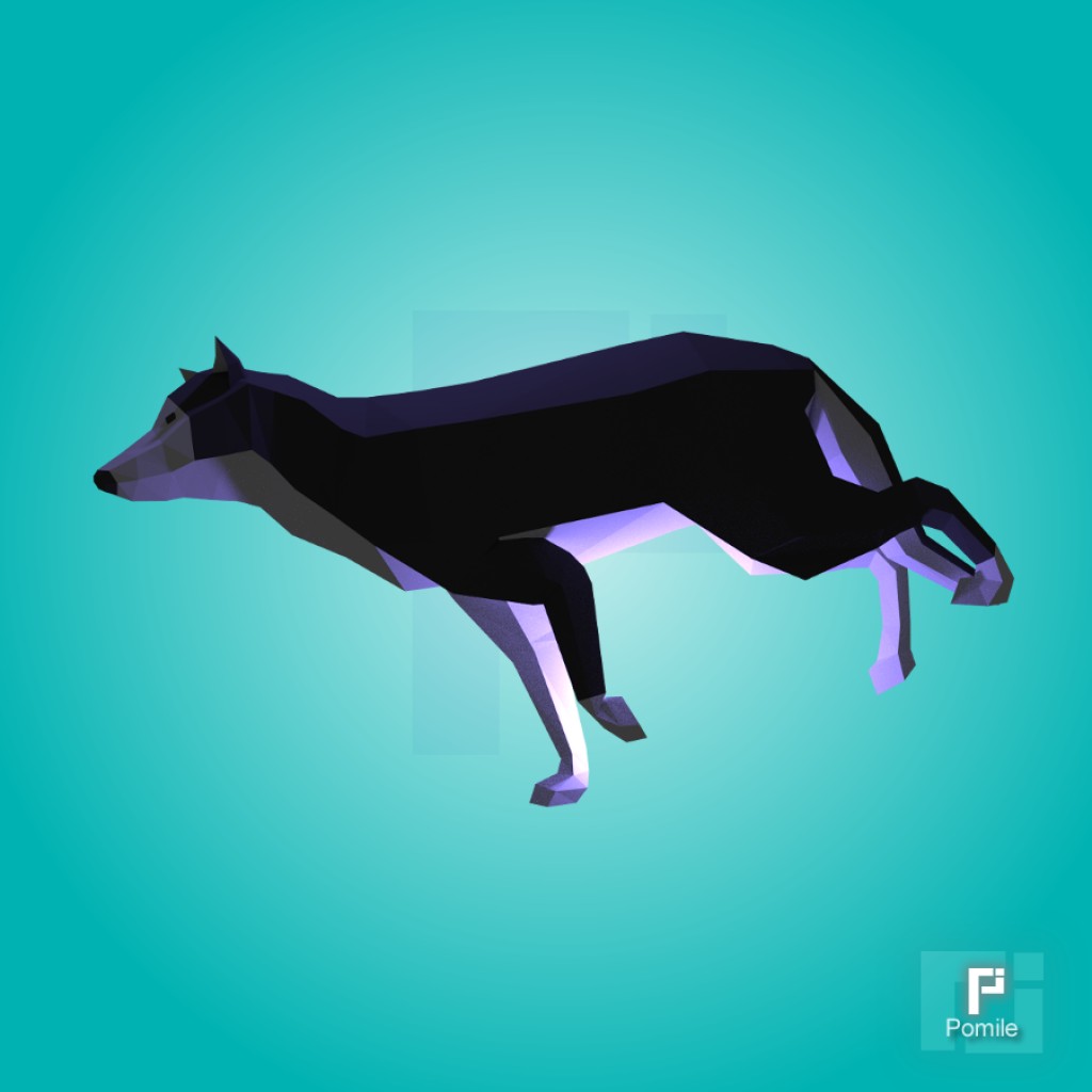 Wolf Low Poly (Rigged) preview image 3